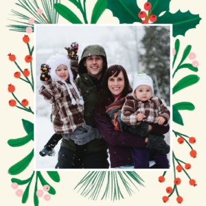 Botanical Border Holiday Photo Card