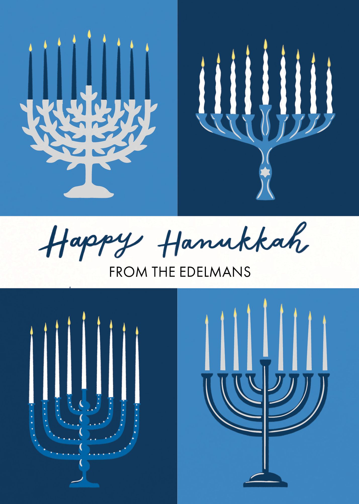 Menorahs Holiday Photo Card