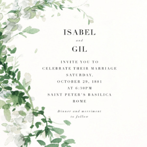 Watercolor Garland Wedding Invitation