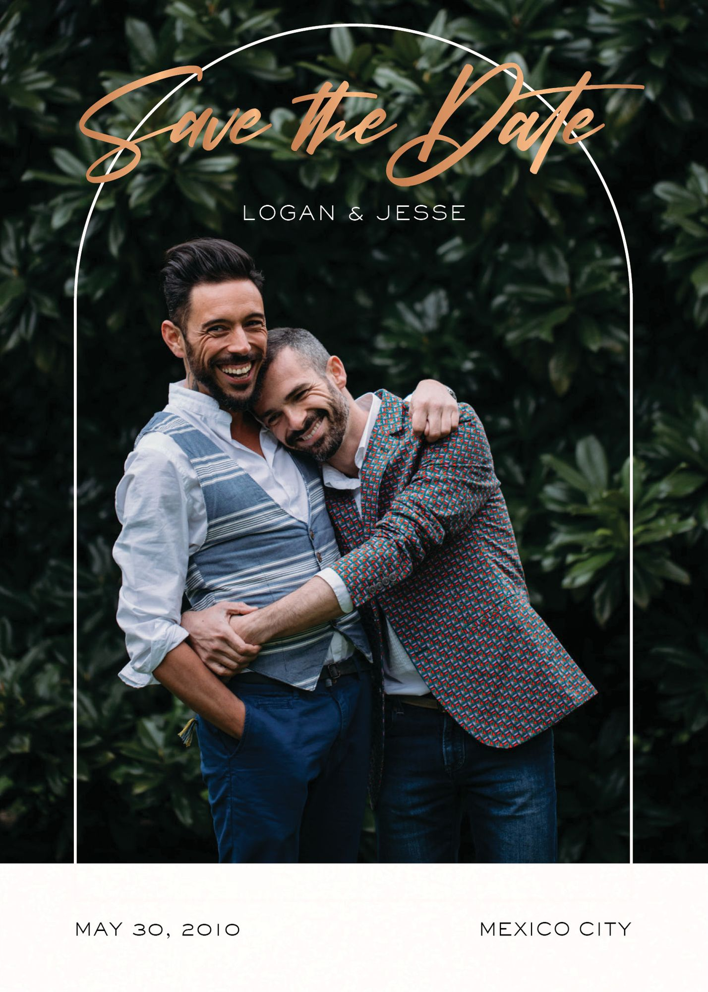 Slender Arch Foil Save the Date Card