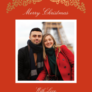 Foil Scrollwork Holiday Photo Card