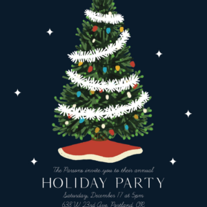 Tinsel Tree Holiday Invitation