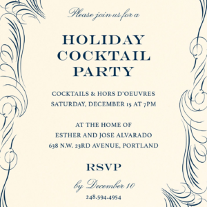 Flourish Holiday Party Invitation