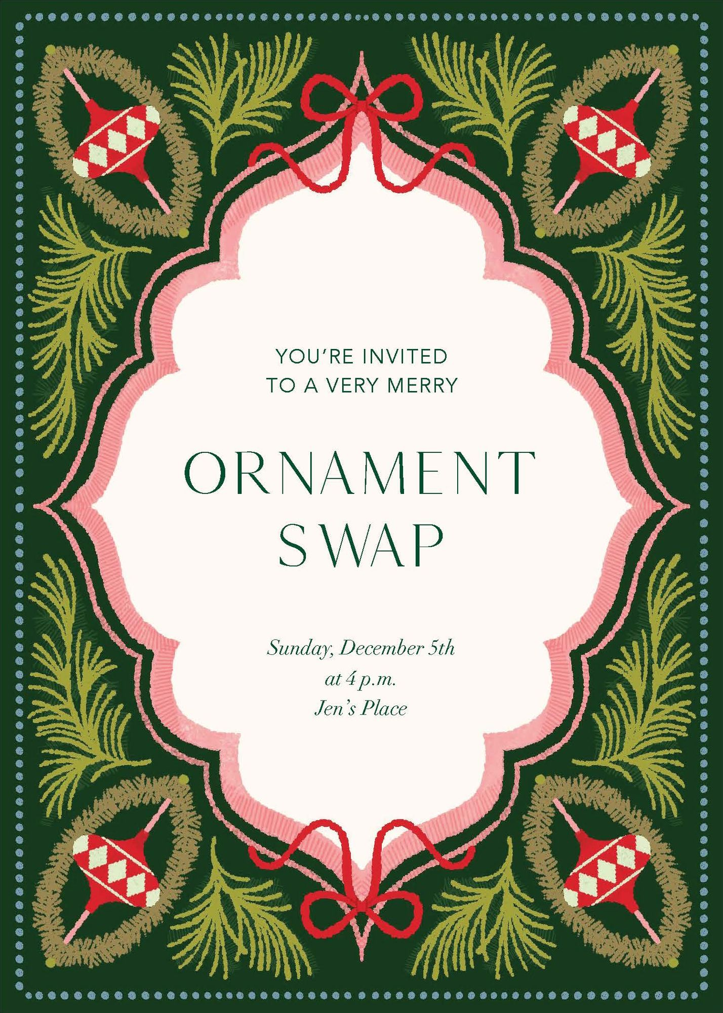 Fanciful Ornaments Holiday Card