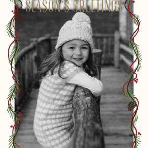 Minimal Garland Border Holiday Photo Card