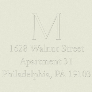 Address Embosser Plate - Single Monogram