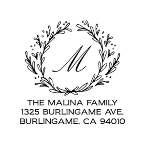 620577173.png Monogram Wreath Custom Stamp