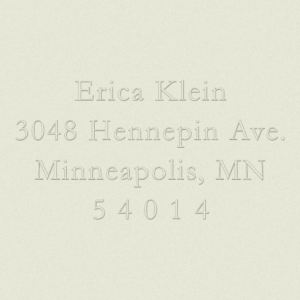 Address Embosser Plate - Garamond