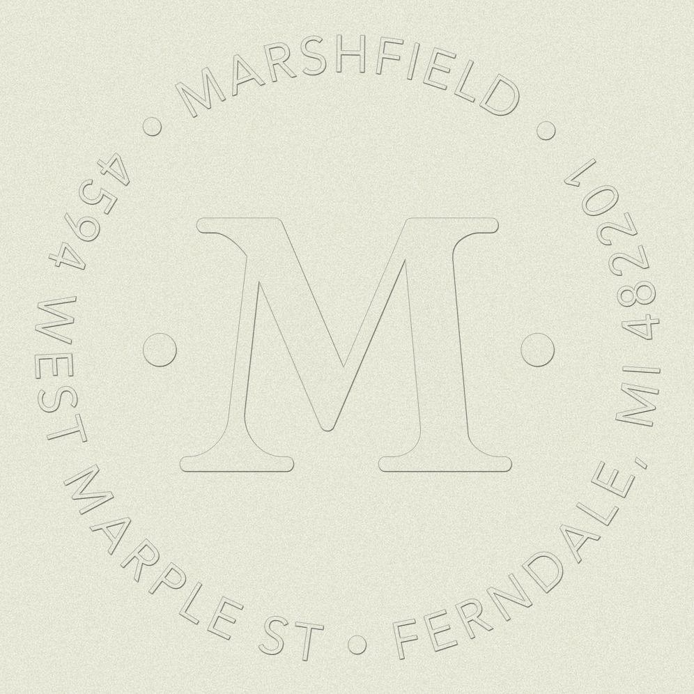Return Address Embosser - Single Initial Monogram