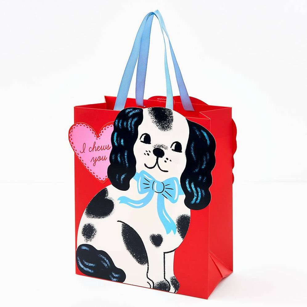 MED Vintage Valentine Dog Gift Bag