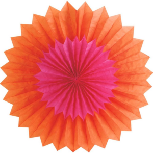 Double fan,40cm, Orange/Fuschia