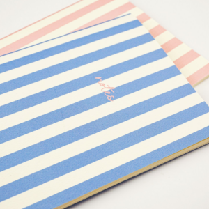Handmade Striped Notebook 2PK Blue/Pink