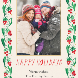 Berry Border Holiday Photo Card