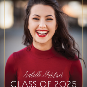 Foil Vertical Dual Border Graduation Announcement