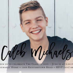 Horizontal Modern Calligraphy Graduation Invitation