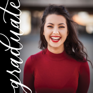 Vertical Script Graduation Announcement