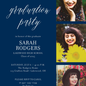 Vertical Photo Grid Graduation Party Invitation