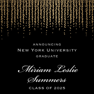 Foil Chandelier Graduation Announcement