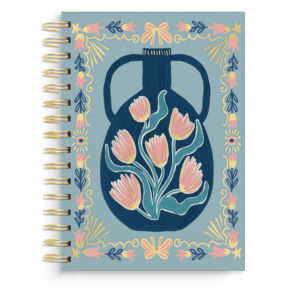 Floral Frame Vase Spiral Notebook
