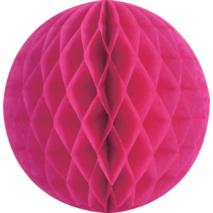Fuschia Med Paper Honeycomb Sphere