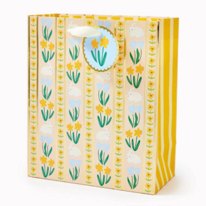 621225048.png Floral Stripe Bunny Medium Gift Bag