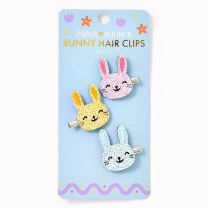 Glitter Bunny Hair Clips, Set of 3