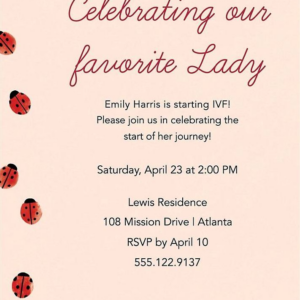 Ladybug IVF Celebration Invitation
