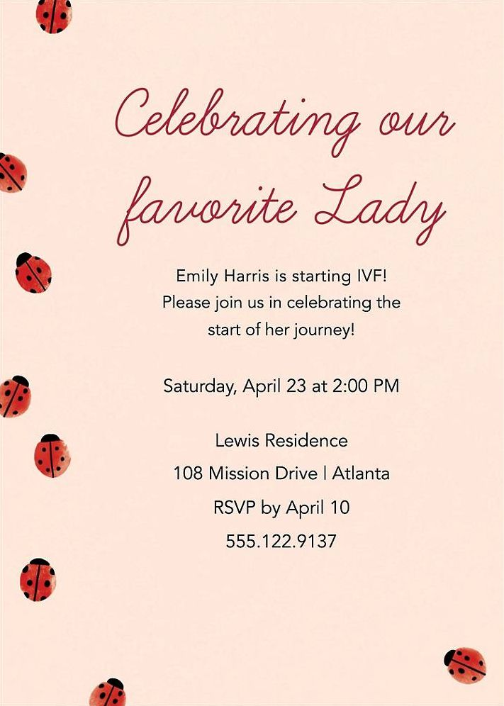 Ladybug IVF Celebration Invitation