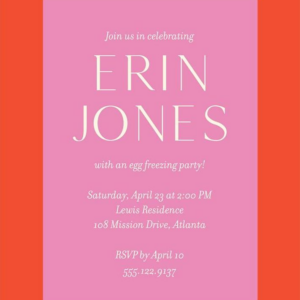 Colorblock Egg Freezing Party Invitation