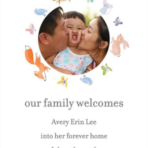 Baby Animal Photo Adoption Announcement