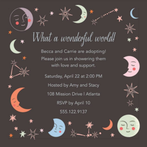Moons and Stars Adoption Shower Invitation