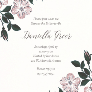 Dogwood Bunch Bridal Shower Invitation