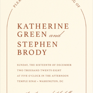 Minimal Arch Wedding Inviation