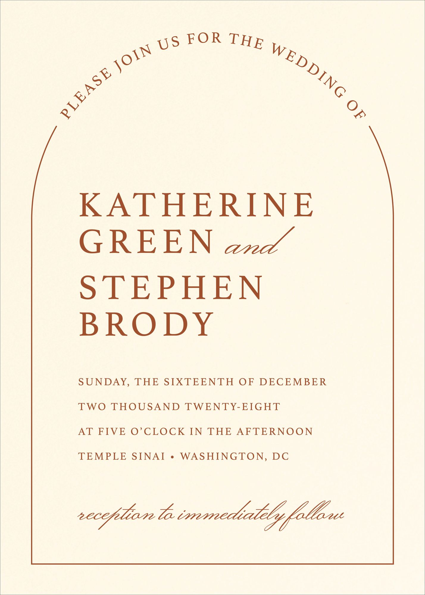 Minimal Arch Wedding Inviation