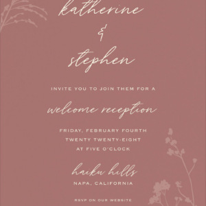 Dried Floral Welcome Reception Invitation