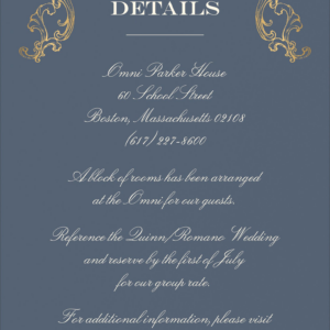 Gilded Filigree Foil Information Card