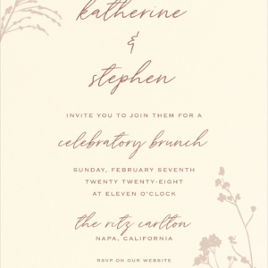 Dried Floral Brunch Invitation