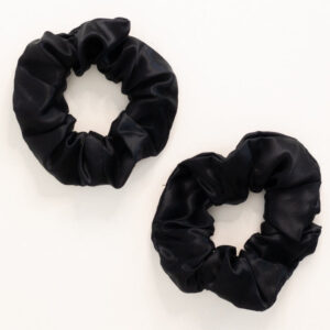 Black Thick Silk Scrunchies