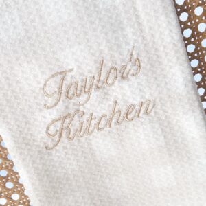 Beige Gingham Tea Towel