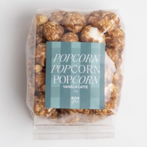 Mini Vanilla Latte Popcorn Teal Stripe
