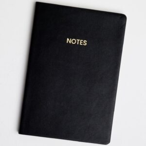 Black Vegan Leather Medium Notebook