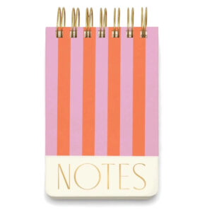 Pink & Orange Striped Chunky Twin Wire Notepad