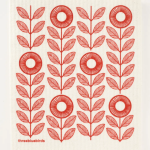 Red Sunflowers Swedish Dishcloth