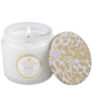 Suede Blanc Petite Glass Jar Candle