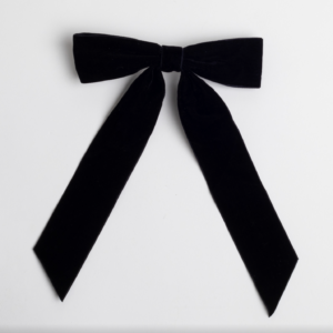 Velvet Black Bow Clip