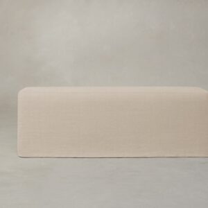 The Beacon Dining Bench - Heritage Belgian Linen Husk