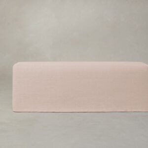 The Beacon Dining Bench - Heritage Belgian Linen Petal