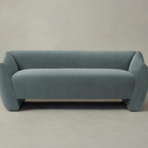 The Bond Settee - Performance Velvet Seafoam