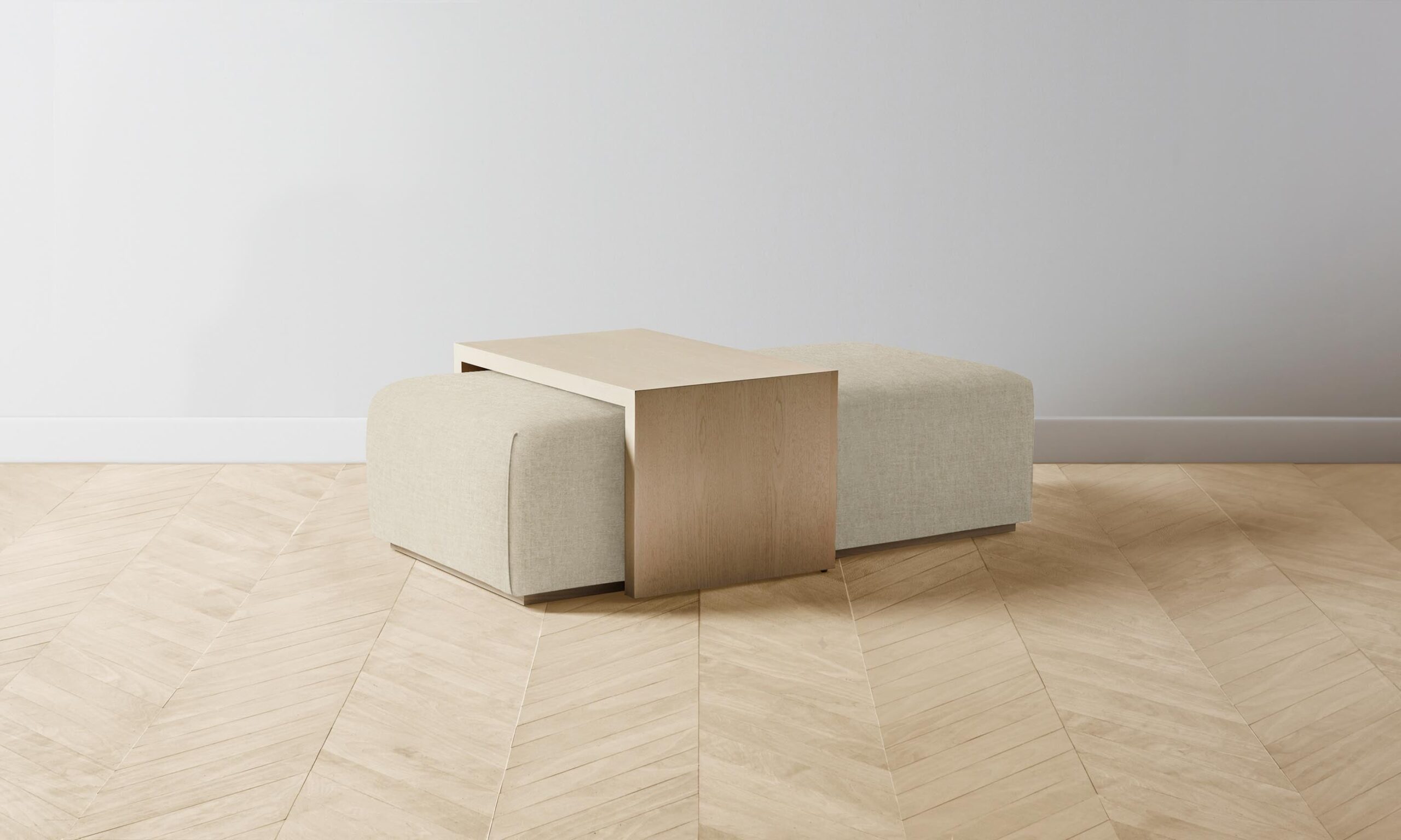 The Bowery Ottoman - Heritage Belgian Linen Alder