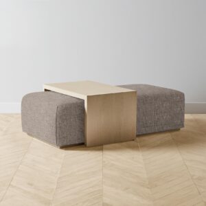 The Bowery Ottoman - Heritage Belgian Linen Carob